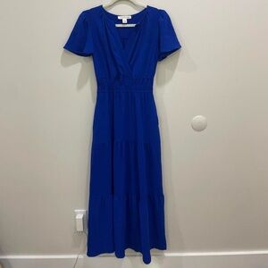 ROYAL BLUE MONTEAU LOS ANGELES midi dress